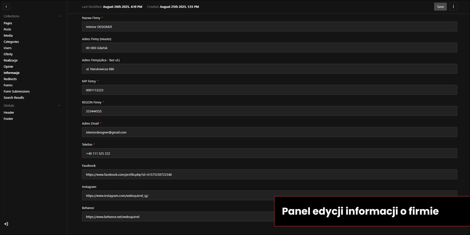 Strona dla projektanta wnętrz